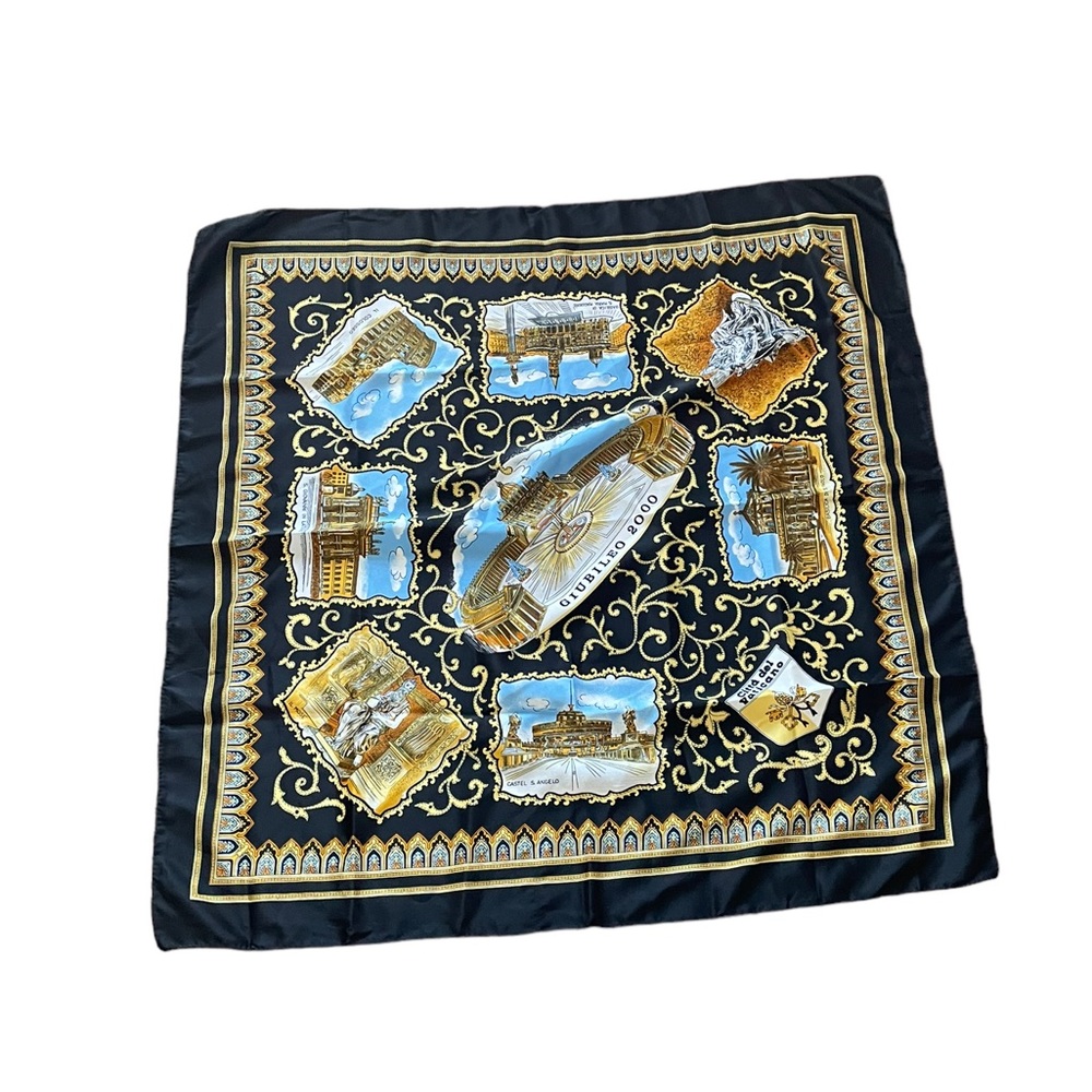 Made in Italy 🇮🇹 square Giabilei 2000 keepsake collectable religious scarf